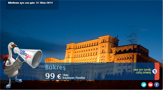 İstanbul Bükreş Ucuz Uçak Bileti 99€ 
