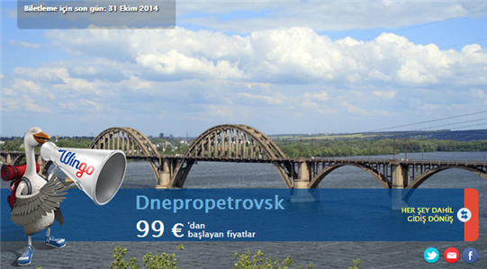 Dnepropetrovsk Promosyon Uçak Bileti 99€ 