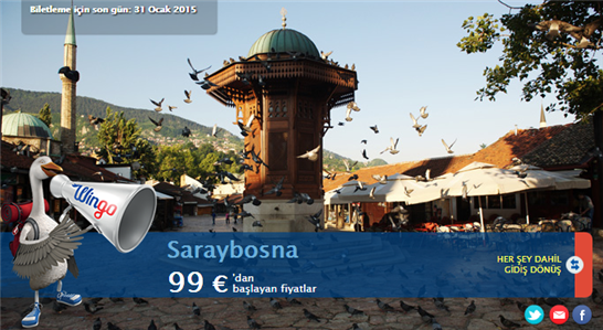 Saraybosna Promosyon Uçak Bileti 99€