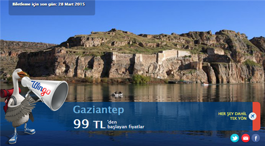 Gaziantep Promosyon Uçak Bileti 99 TL