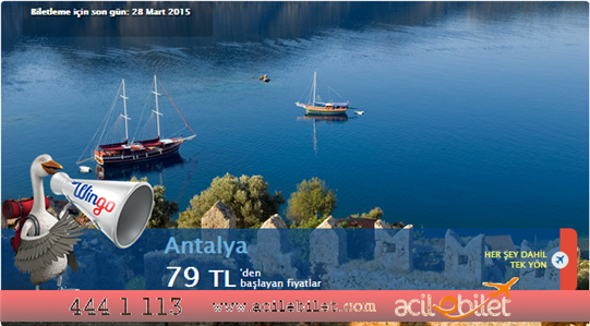 İstanbul Antalya promosyon Uçak Bileti 79 TL
