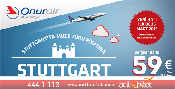 Onur Air Yeni Hat Stuttgart 59€