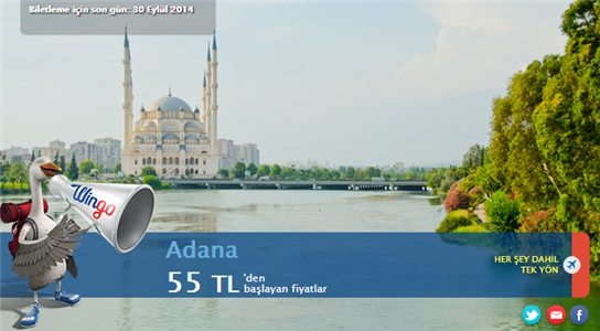 Adana Promosyon Uçak Bileti 55TL