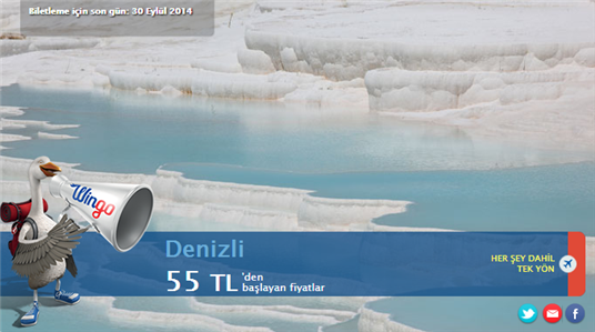 Denizli Promosyon Uçak Bileti 55 TL