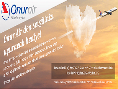 Onur Air'den Sevgilinizi Uçuracak Hediye!