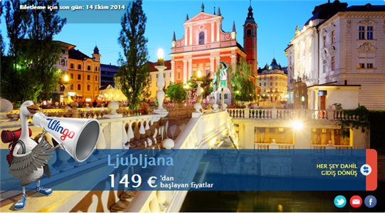 Ljubljana Ekonomik Uçak Bileti 149€