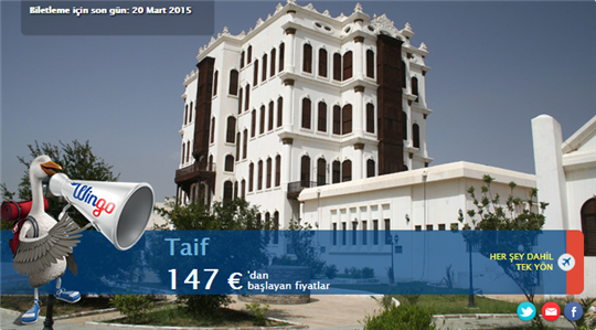 Taif Ekonomik Uçak Bileti 147€